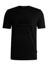 Hugo Boss Porsche X Boss Mercerized-cotton T-shirt With Special Branding In Black