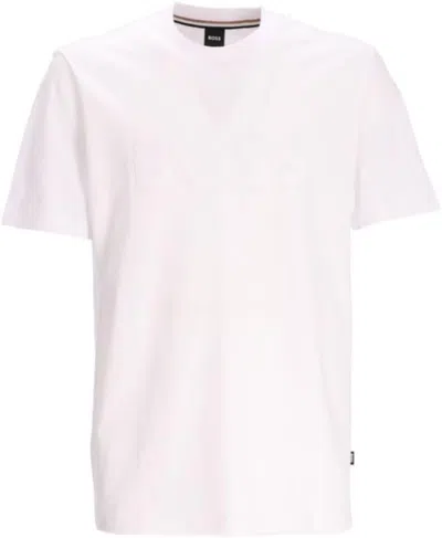 HUGO BOSS MEN'S THOMPSON 60 CREW NECK T-SHIRT, WHITE