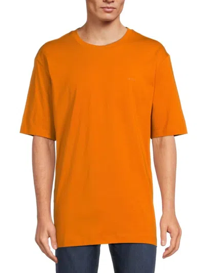 Hugo Boss Men's Thompson Short Sleeve Crewneck T Shirt In Orange