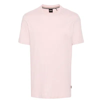Hugo Boss Logo-print Cotton T-shirt In Pink