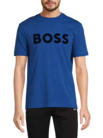 Hugo Boss Men's Tiburt Logo Tee In Blue