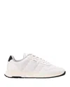 Hugo Boss Leather Trainers With Knurled Sole And Signature Details In White