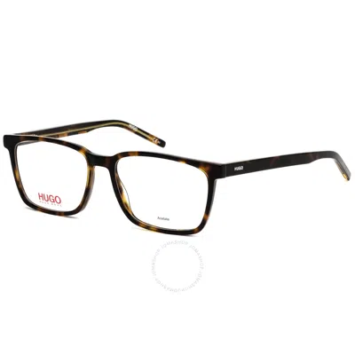Hugo Boss Men's Tortoise Square Eyeglass Frames Hg1074tbb0056 In Black