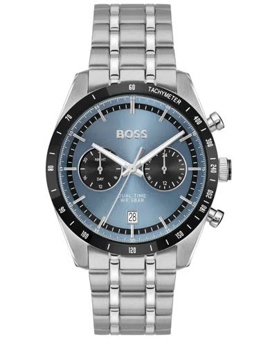 Hugo Boss Men's Tourmaster Quartz Multifunction Stainless Steel Watch, 41mm In White