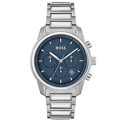 Pre-owned Hugo Boss Men's Trace Blue Dial Watch - 1514007