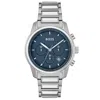 Hugo Boss Men's Trace Silver-tone Stainless Steel Bracelet Watch, 44mm In Silver