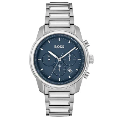 HUGO BOSS MEN'S TRACE BLUE DIAL WATCH