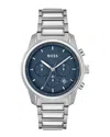 Hugo Boss Men's Trace Silver-tone Stainless Steel Bracelet Watch, 44mm