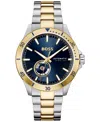 Hugo Boss Men's Troper Auto Mech-automatic Two-tone Stainless Steel Watch 43mm In Two-tone