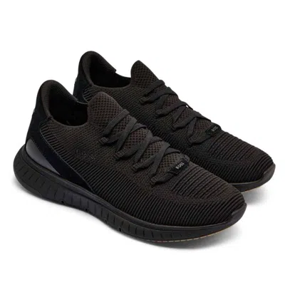 HUGO BOSS MEN'S TTNM KNITTED UPPER EVO TRAINERS, BLACK