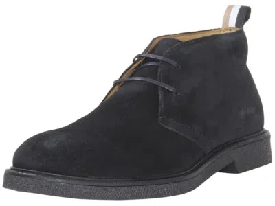 Pre-owned Hugo Boss Men's Tunley Desert Boots Chukka Shoes Lace Up Black