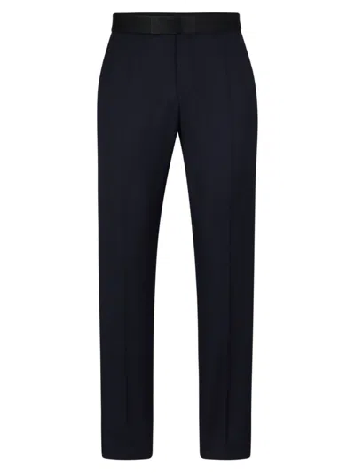 Hugo Boss Men's Tuxedo Trousers In Virgin-wool Serge In Blue