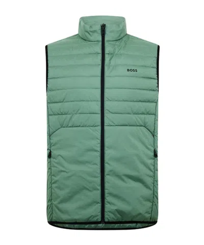 Hugo Boss Men's Urbanex Horizontal Quilted Gilet In Green