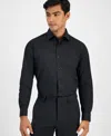 Hugo Boss Men's Valerio Long Sleeve Button-front Geo Print Shirt In Black