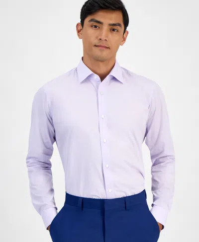 Hugo Boss Men's Valerio Long Sleeve Button-front Geo Print Shirt In Purple