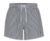 Hugo Boss Velvetfish Striped Seersucker Swim Trunks In Navy In Black