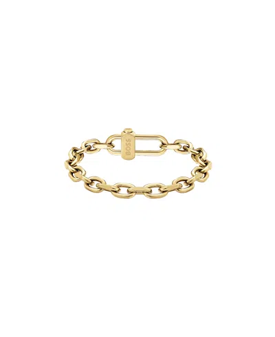 Hugo Boss Men's Ventoux Ionic Plated Thin Gold Steel Bracelet