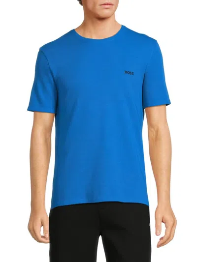 Hugo Boss Men's Waffle Knit Logo Tee In Blue