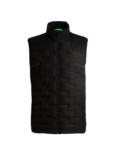 Hugo Boss Water-repellent Gilet With Quilting In Black
