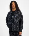 Hugo Boss Relaxed-fit Denim Jacket With Happy Hugo Print In Blk