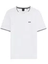 Hugo Boss Boss Taul Tipped Crewneck T-shirt In White