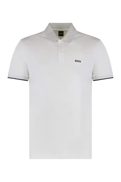 Hugo Boss Men White Printed Logo Polo, Xxl Luxury Polos For Men Darveys
