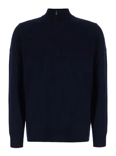 Hugo Boss Blue Half Zip Sweater