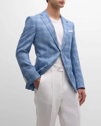 Hugo Boss Men's Wool Plaid Sport Coat In Blue