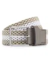 HUGO BOSS MEN'S WOVEN BELT WITH LEATHER TRIMS