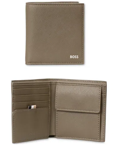 Hugo Boss Men's Zair Leather Bifold Wallet In Green