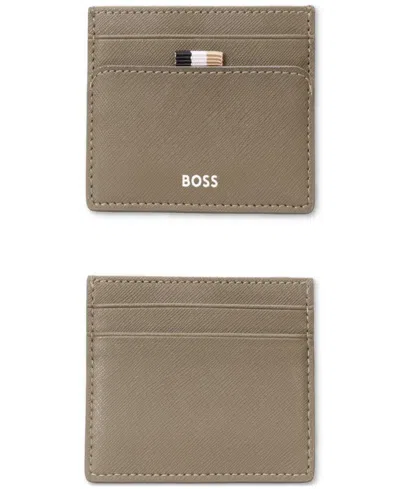 Hugo Boss Men's Zair Leather Card Holder In Green