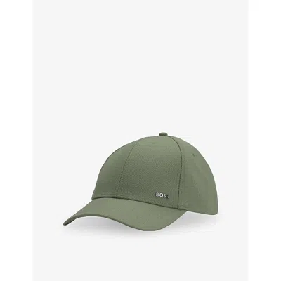 Hugo Boss Mens Brand-patch Stretch-knit Baseball Cap 314 In Green