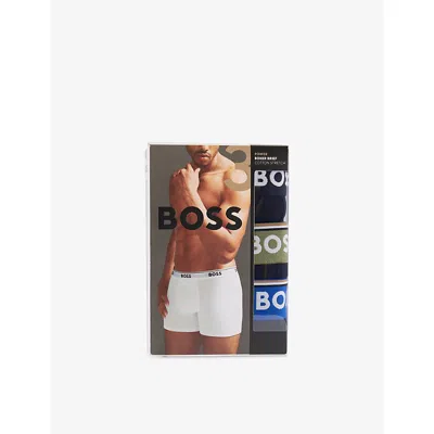 HUGO BOSS MENS 965 OPEN MISCELLANEOUS LOGO-WAISTBAND STRETCH-WOVEN BOXER SHORTS XL