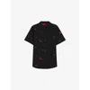 Hugo Boss Mens Hugo Bird-print Short-sleeve Cotton Shirt