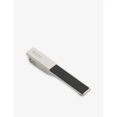Hugo Boss Mens Black Brand-debossed Brass Tie Clip