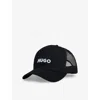 Hugo Boss Embossed Embroidered Logo Trucker Cap In Black