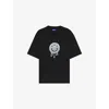 Hugo Boss Mens Black Brand Graphic-print Regular-fit Cotton-jersey T-shirt Xs In Black