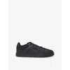 Hugo Boss Faux-leather Lace-up Trainers With Logo Details In Black