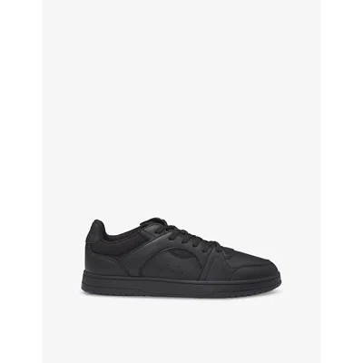 HUGO BOSS MENS HUGO BRAND-PRINT FAUX-LEATHER LOW-TOP TRAINERS