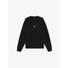 Hugo Boss Mens Hugo Brand-print Regular-fit Cotton Sweatshirt In Black