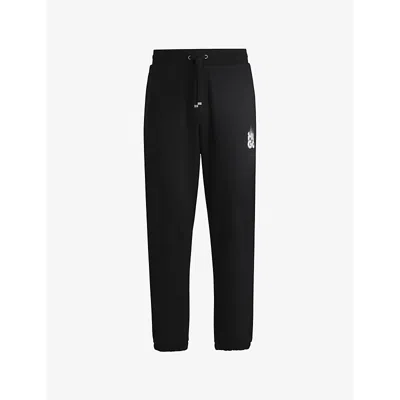 Hugo Boss Mens Black Branded-print Drawstring-waist Cotton-jersey Jogging Bottoms Xxl