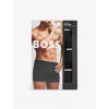 Hugo Boss Mens Boss Branded-waistband Three-pack Bamboo Jersey Boxer Briefs In Black