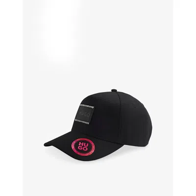 Hugo Boss Mens Hugo Brand-patch Cotton Baseball Cap In Black