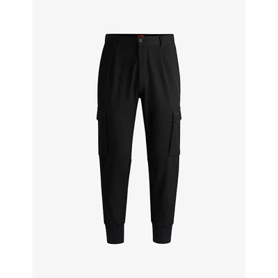 HUGO BOSS MENS HUGO CARGO-POCKET TAPERED-LEG STRETCH-WOVEN TROUSERS