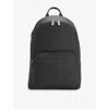 Hugo Boss Mens Debossed-logo Leather Backpack Black