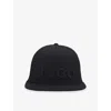 Hugo Boss Mens Black Embroidered-logo Cotton Cap L/xl In Black