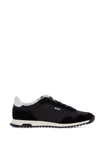 Hugo Boss Textured-fabric Lace-up Trainers With Suede Trims In Black (black)