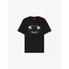 Hugo Boss Mens Black Graphic-print Short-sleeve Cotton T-shirt Xl In Black