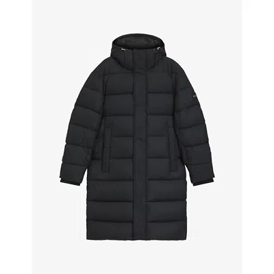 Hugo Boss Mens Black Hooded Padded Shell Coat