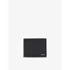 Hugo Boss Tone-on-tone Leopard-pattern Leather Wallet In Black